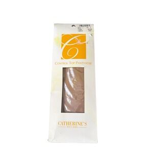 Catherines Control Top Pantyhose Size E Beige Sheer Nylon‎ NIP